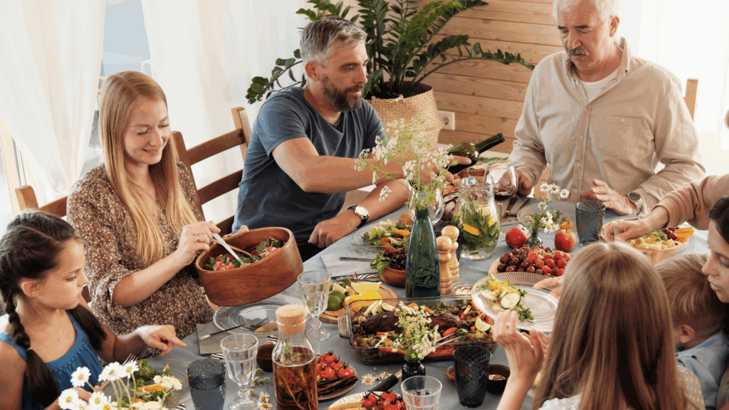 family having a holiday dinner