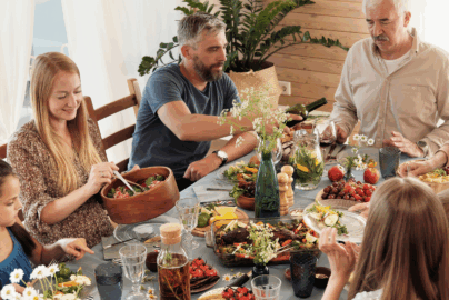Family having a holiday dinner