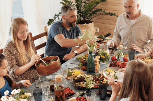 Family having a holiday dinner