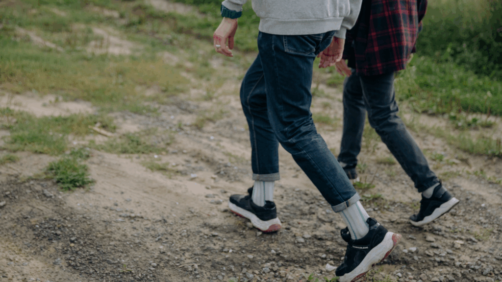Two people going for a walk